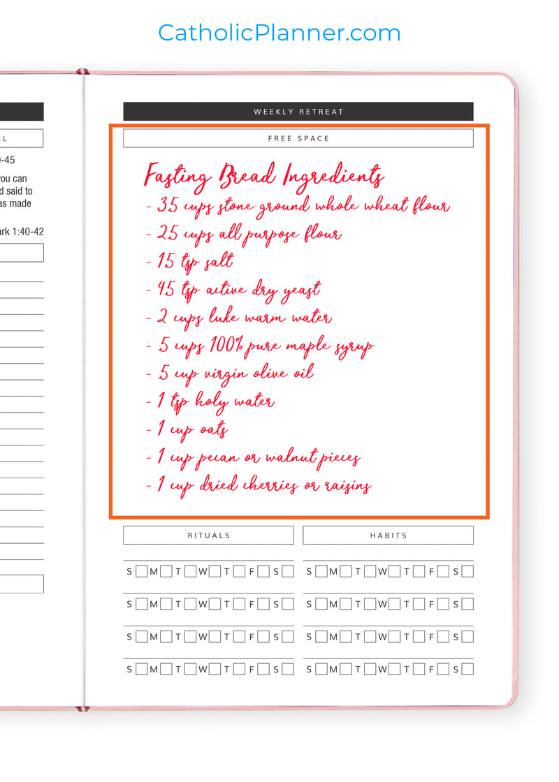 Using the Catholic Planner | Free Space